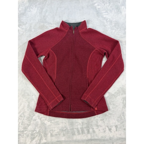 Mountain Hardwear Jackets & Blazers - Mountain Hardwear Jacket Women's Small Red Full Zip Wool Blend Sarafin Sweater